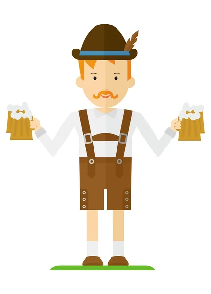 巴伐利亚的年轻不想服务员 - 图库矢量图像 qu