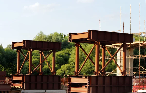 Metal structures for the construction of a bridge on  road junction in Moscow