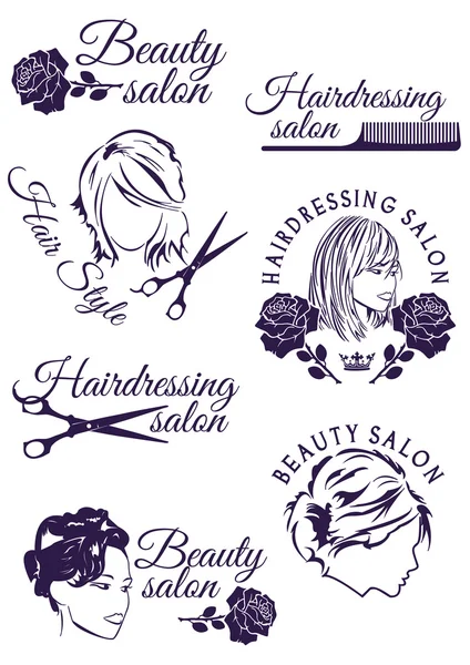 Set of badges for beauty and hairdressing salons