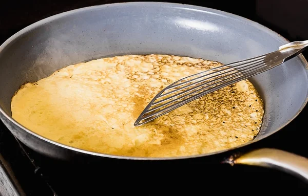 Making Pancakes on frying pan