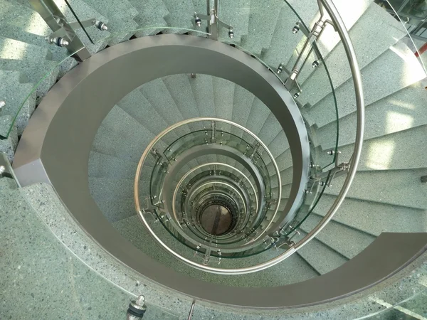 Long staircase in a high building