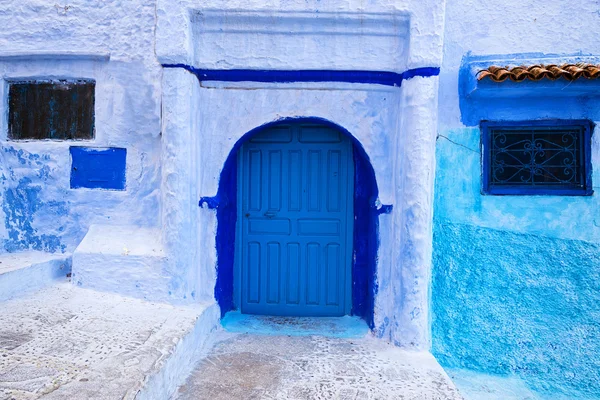 Door and windows in the town of Chefchaouen, in Morocco