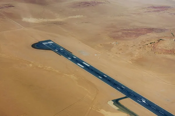 Aerial view of an airport in the desert in Namibia