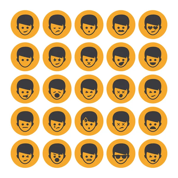 Set of different emoticons vector, yellow people faces