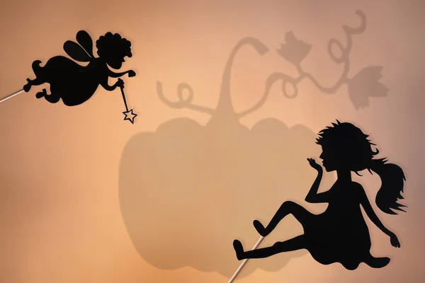Fairy Godmother, Cinderella and Pumpkin shadow theater
