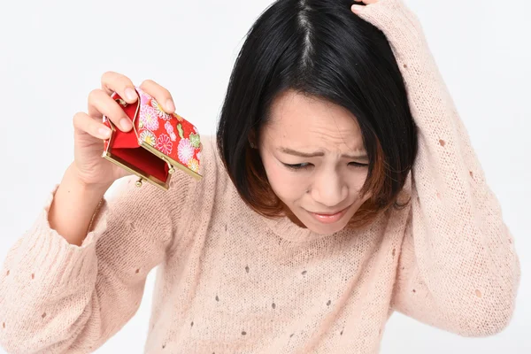 Japanese woman with empty purse