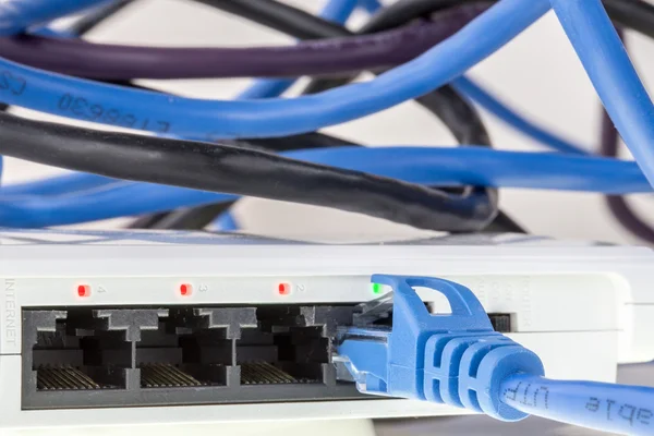 Cable connected to one port of a router