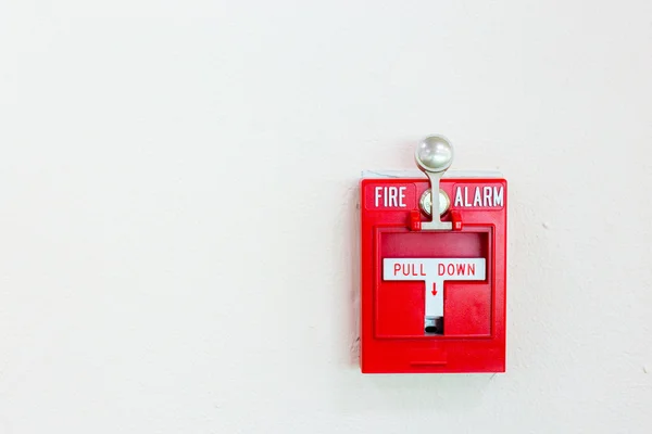 Red pull down fire alarm switch