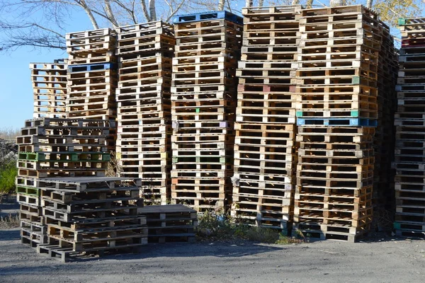 Pallets in the warehouse