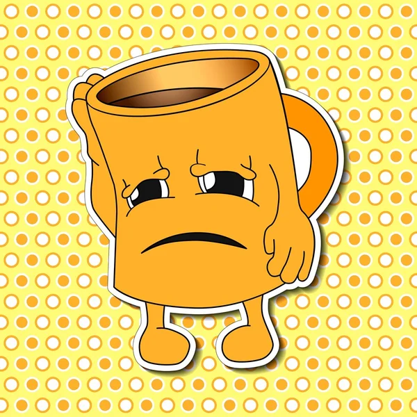 Cartoon Mug (Cup) emotions Vector Icons.