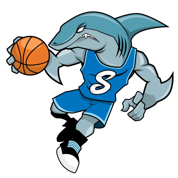 Basketball Mascot - Blue Shark