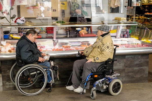 Disabled men in wheelchairs