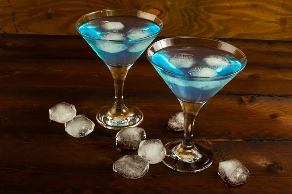 Blue Lagoon cocktail served in Martini glass