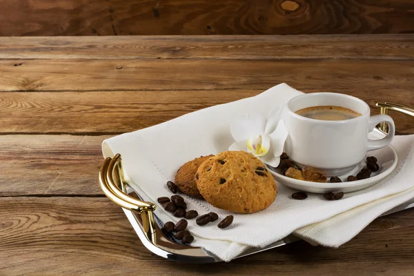 Tea and cookies on serving tray