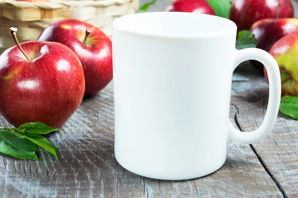 Coffee mug mockup with apples
