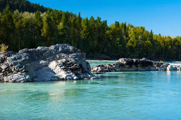 Rocks in the turquoise river