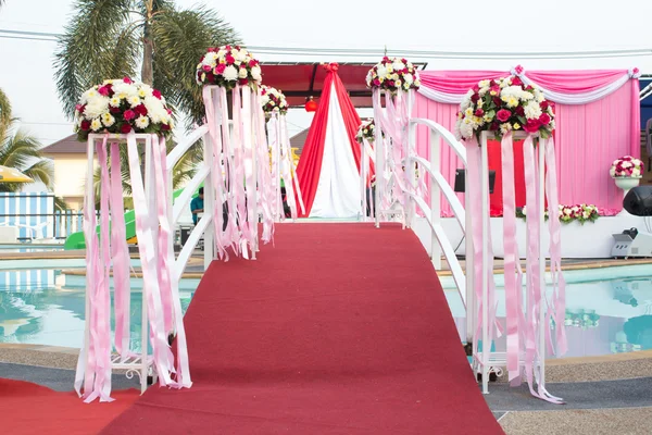 The walkway to wedding stage