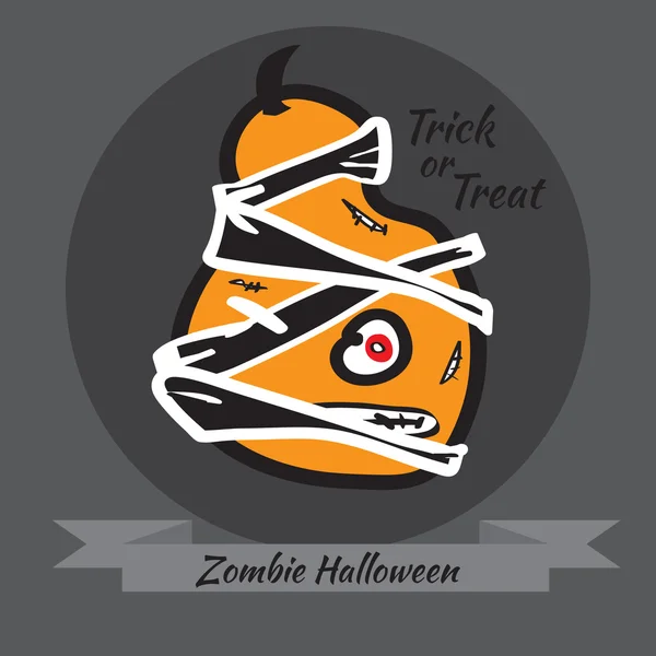 Zombie halloween pumpkin.