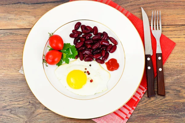 Fried Egg with Red Beans