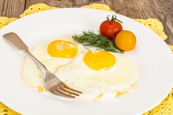 Scrambled Eggs on White Plate