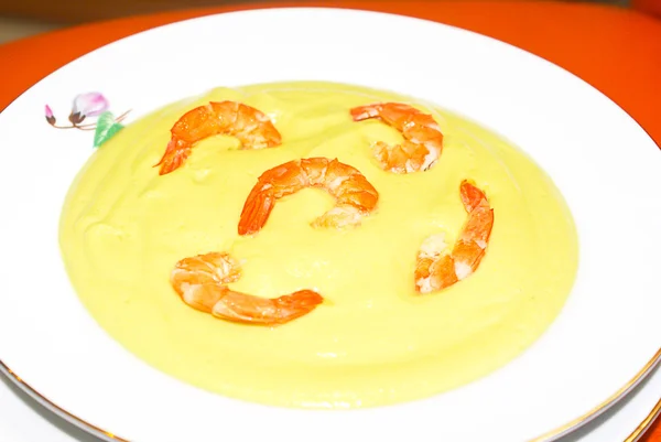 Fitness Food: Delicious Soup with Shrimp Sauce.
