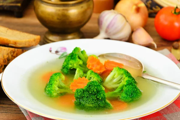Broccoli and Carrots Soup. Diet Fitness Nutrition