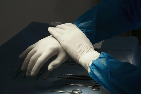Hands in surgery room