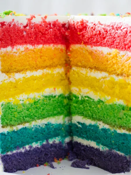 Multicolored sweet rainbow cake