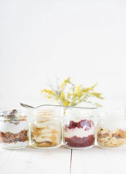 Cakes in a glass jars