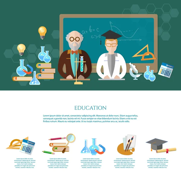 Education infographic learning professor and student