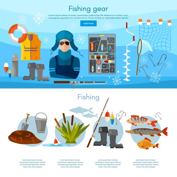Winter fishing infographics fishing rod