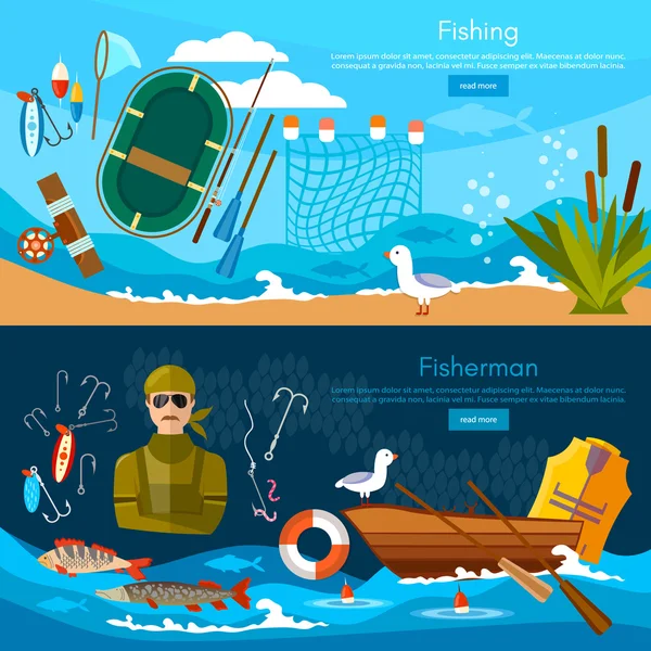 Professional fishing banners fishing concept