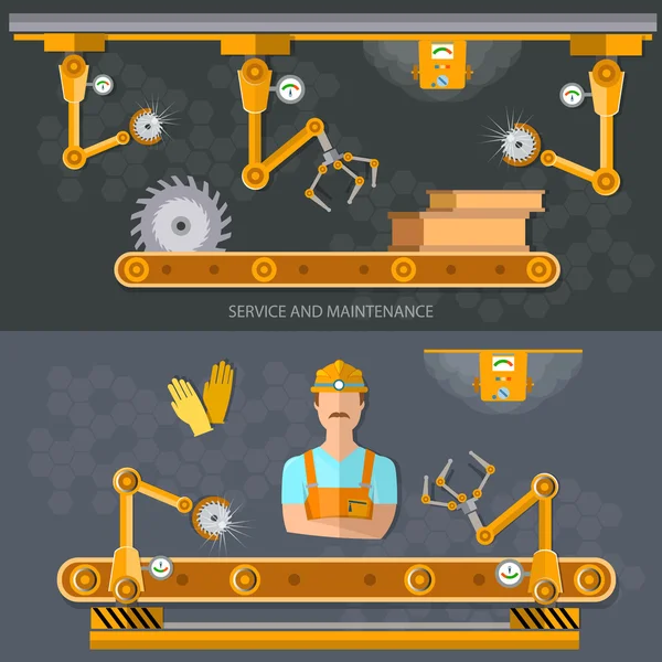 Robot operation of the conveyor, conveyor belt