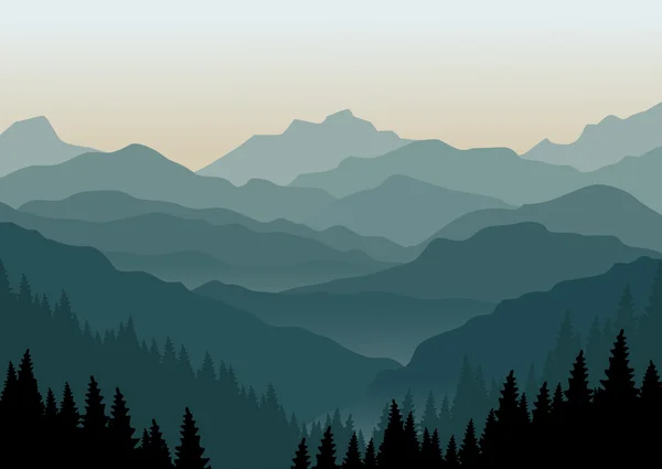 Mountain landscape at dawn.