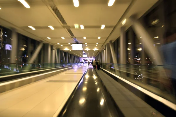 Walkalator or Auto-walk in Dubai Mall Metro station in long exposure, Dubai, UAE