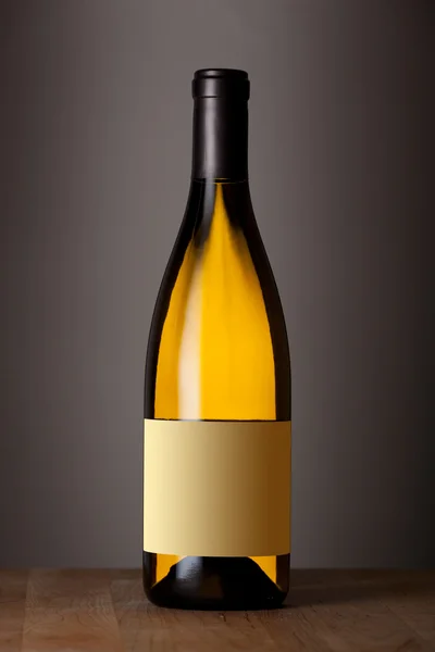 Bottle of white wine with a blank label