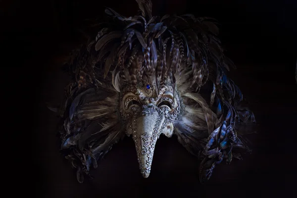 The Carnival Plague Doctor Venetian Mask with colored feathers