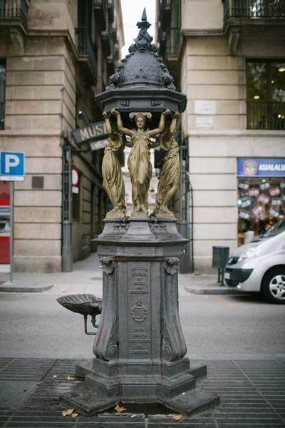 The Public water fountain in Barcelona.