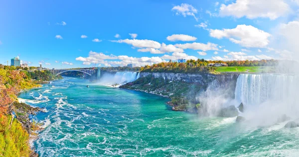 Panorama of Niagara Falls in autumn