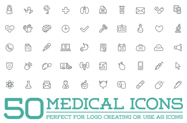 Set of 50 Medical Health Icons