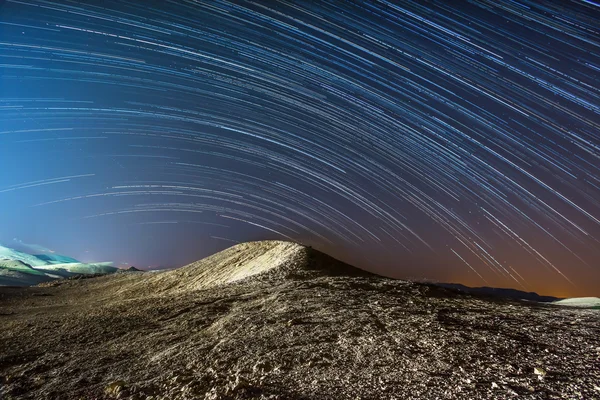 Star trails over the mountains of the Dead Sea - Israel