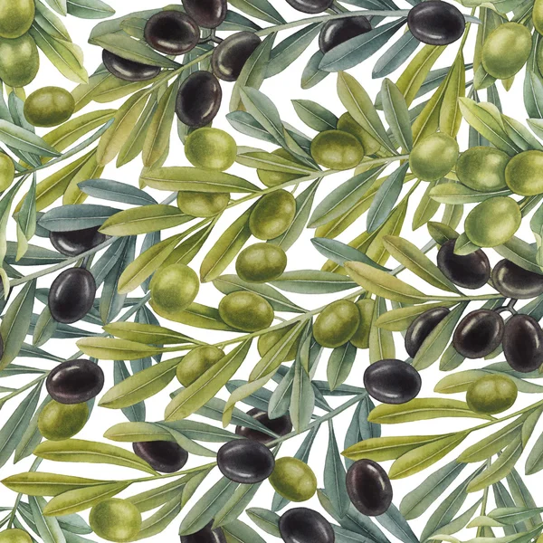 Watercolor olive pattern