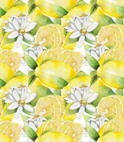 Watercolor lemon pattern