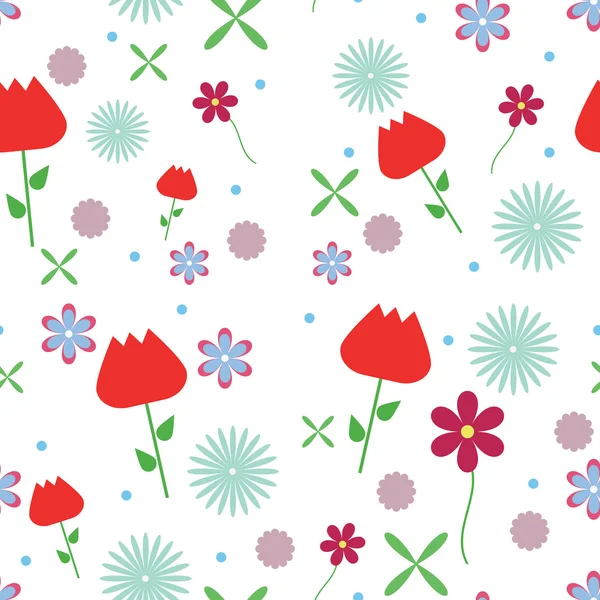 Seamless pattern flowers tulips vector