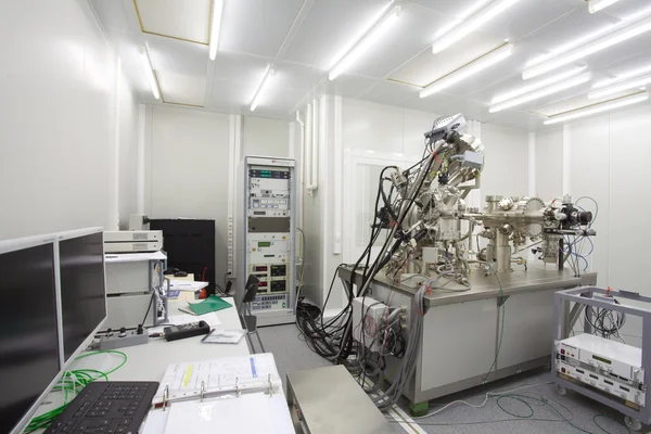 Clean room in nuclear research centre, molecular beam epitaxy