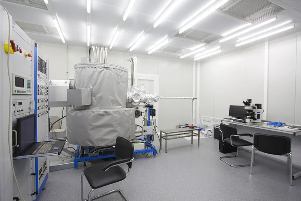 Cleanroom in nuclear research centre, molecular beam epitaxy
