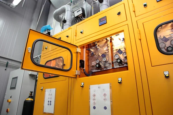 Clean room in nuclear research centre, air filtration