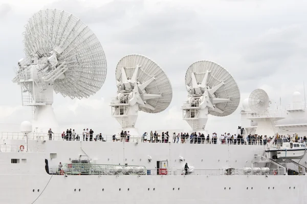 Satellite system on top of a  ship
