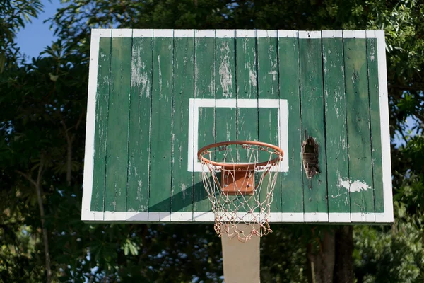 Wooden basketball hoop