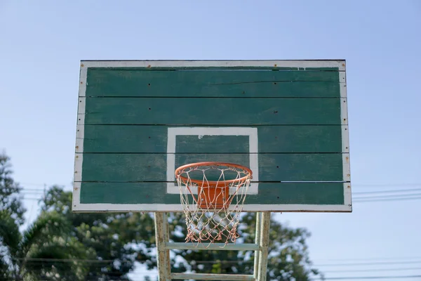 Wooden basketball hoop